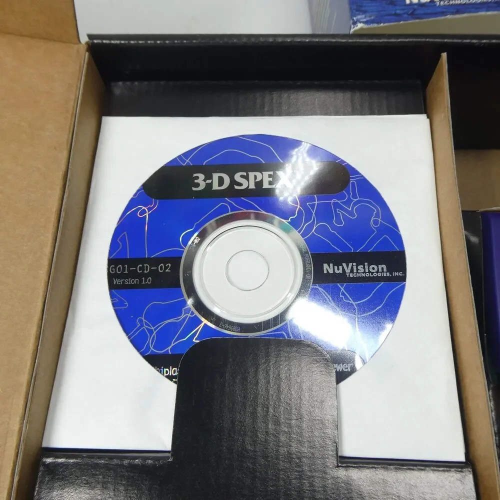 3-D Spex PC Game Set Vintage NuVision Stereoscopic 3D Glasses + CD